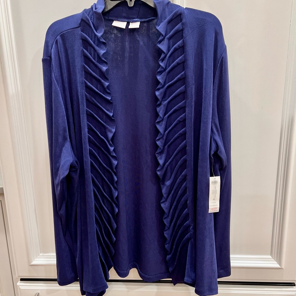Chico brand, deep royal blue cardigan blazer.  US size 18-20 (Chico size 4).